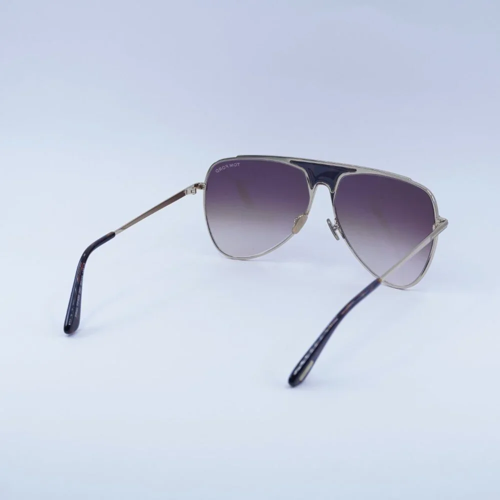 Tom Ford Ethan FT0935 28F Sunglasses Gold Aviator Frame, Brown Lenses